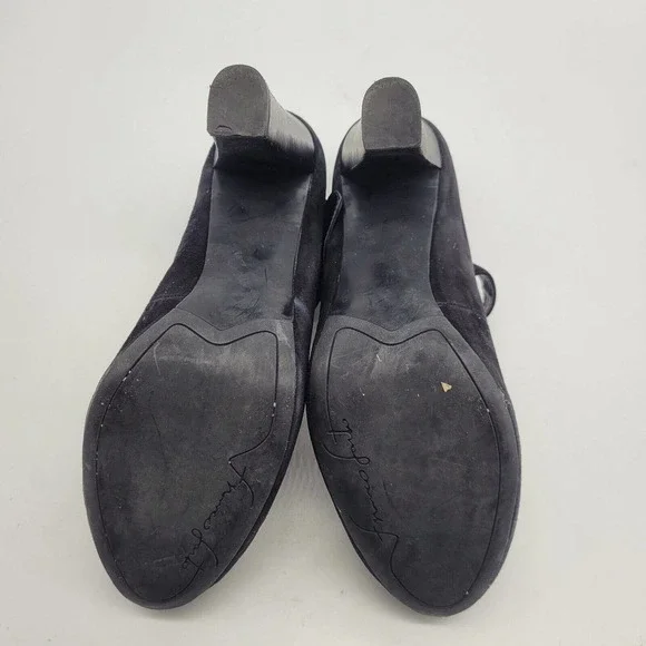 Franco Sarto womens sz 8.5 daniela black suede leather mary jane heels buckle - Picture 9 of 9